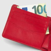 محفظة مطوية (كروكو) - احمر
